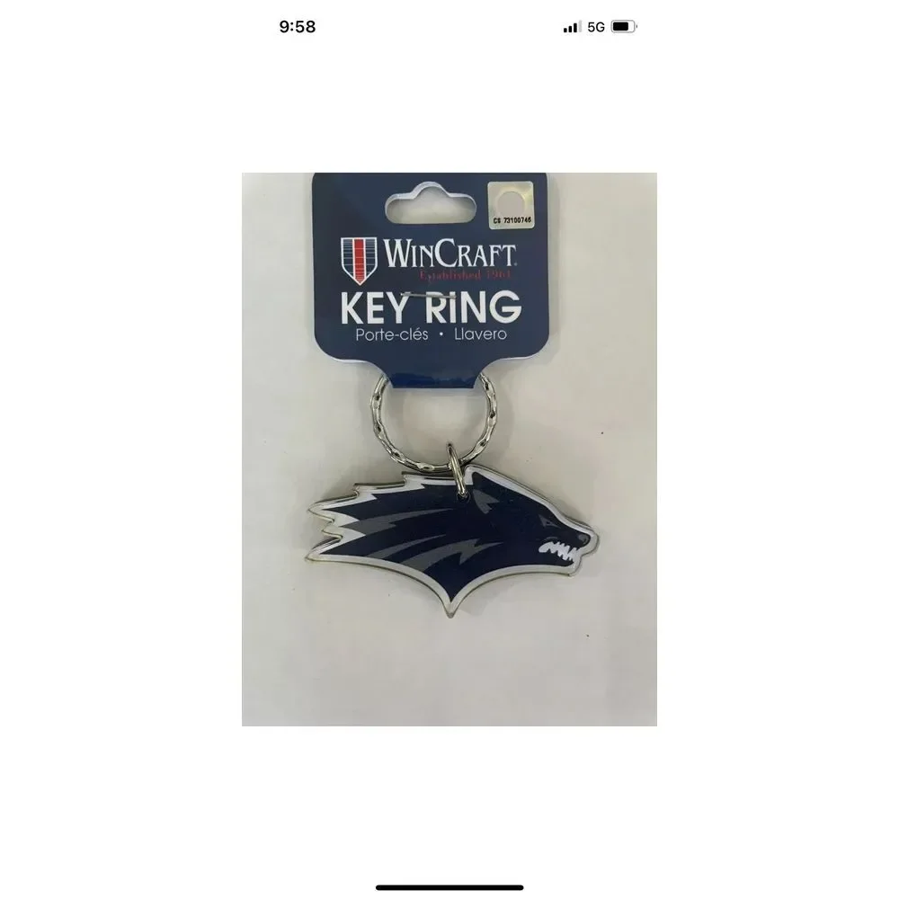 University Of Nevada Wolfpack Reno Wincraft Keychain Ring Blue‎ NWT